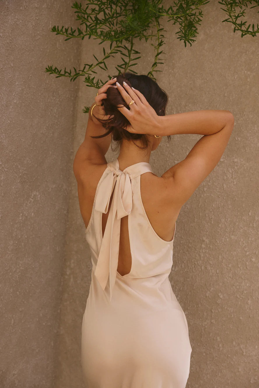 Beautiful Mermaid High Neck Sleeveless Backless Ankle-Length Prom Dress